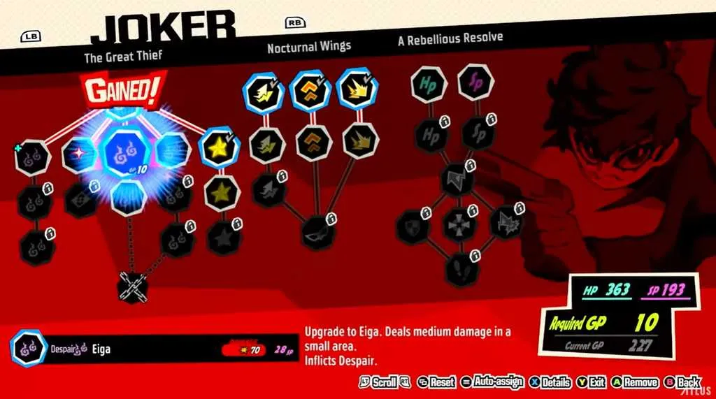 Persona 5 Tactica Skill Tree